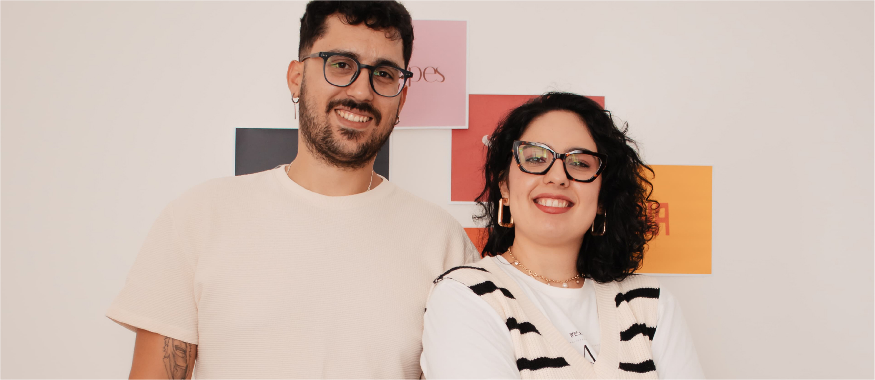 Foto dos sócios Lais e Matheus